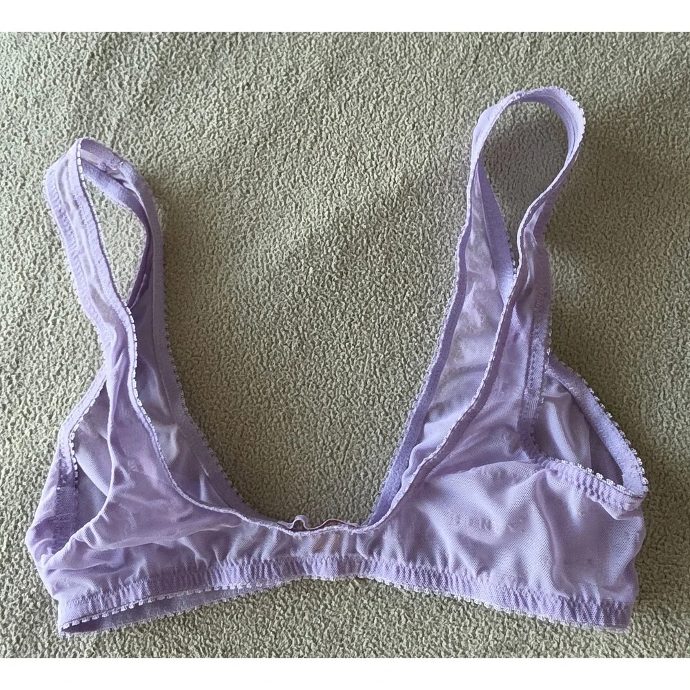 Savage X Fenty Bralette Lavender Sleeveless Scoop Neck Lingerie Top